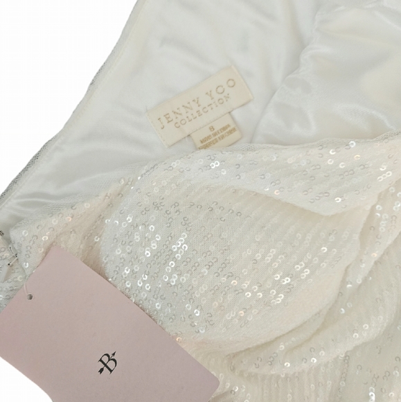 Jenny Yoo Zara One-Shoulder Sequin Column Gown - Picture 7 of 12